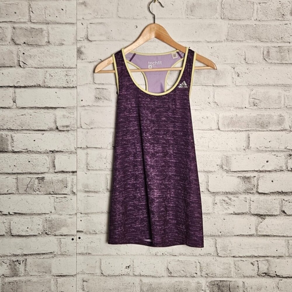 Adidas Techfit Purple Racerback Tank Top Athletic Gym Workout Size Medium